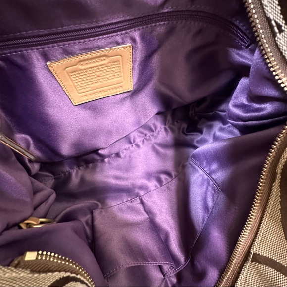 Coach Carly Signature Jacquard Leather Trim Hobo Shoulder Bag Y2K - Picture 13 of 14